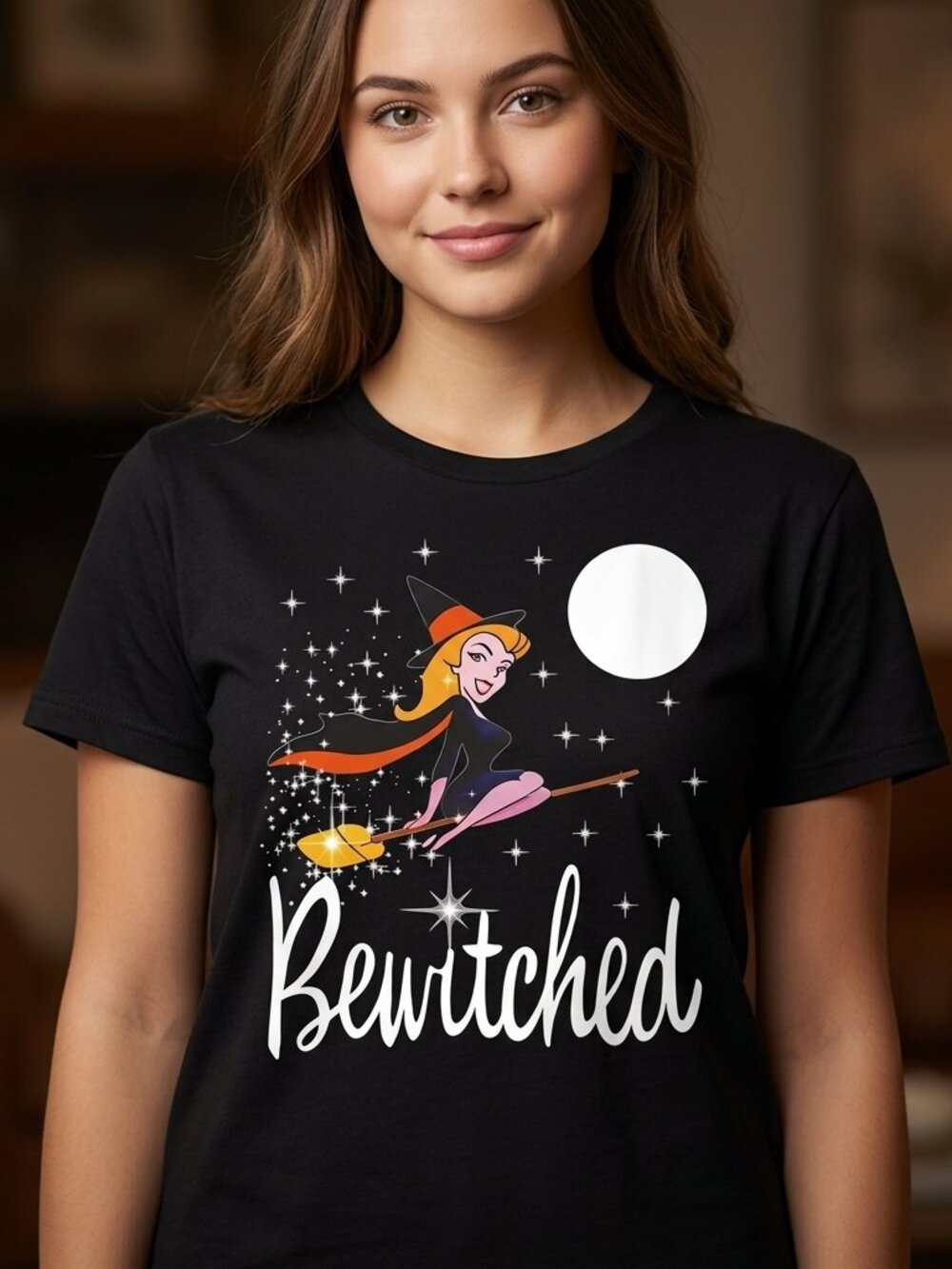Bewitched Moon Witch Tee • Retro Witch Graphic Shirt • Unisex